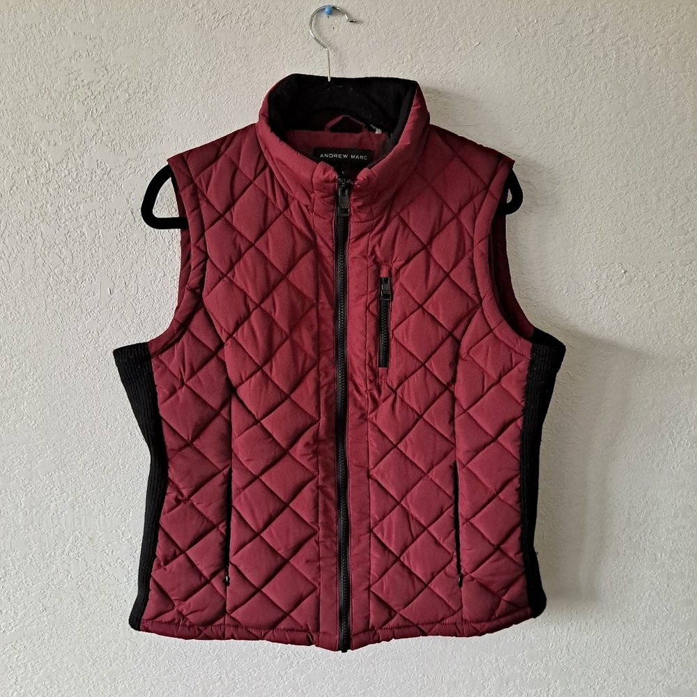Burgundy Andrew Marc Puffer Vest